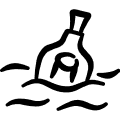 Business Metaphor Message Bottle Icon from Freehand Set