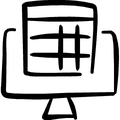 Business Workflow Data Table Desktop Icon from Freehand Set