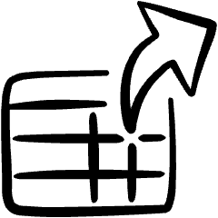 Business Workflow Data Table Export Icon from Freehand Set