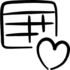 Business Workflow Data Table Heart Icon from Freehand Set