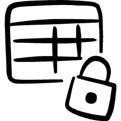 Business Workflow Data Table Lock Icon from Freehand Set