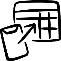 Business Workflow Data Table Phone Sharing Icon from Freehand Set
