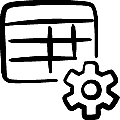 Business Workflow Data Table Setting Icon from Freehand Set