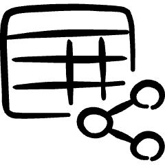 Business Workflow Data Table Share Icon from Freehand Set
