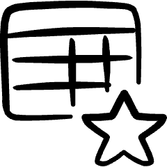 Business Workflow Data Table Star Icon from Freehand Set