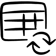 Business Workflow Data Table Sync Icon from Freehand Set