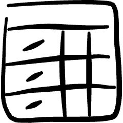 Business Workflow Data Table Icon from Freehand Set