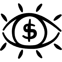 Business Cash Eye Icon from Freehand Set