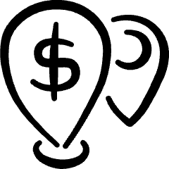 Business Cash Location Pin 2 Icon from Freehand Set