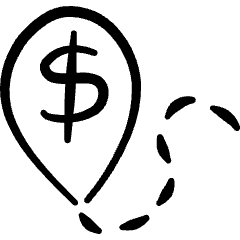 Business Cash Location Pin Direction Icon from Freehand Set