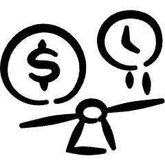 Business Cash Time Scale Balance Icon from Freehand Set