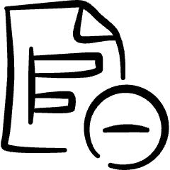 Data File Bars Subtract Icon from Freehand Set