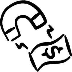 Monetization Bill Magnet Icon from Freehand Set