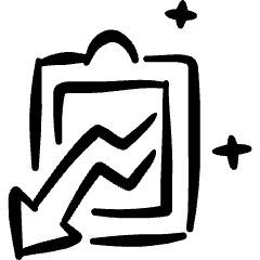Performance Decrease Clipboard Icon from Freehand Set