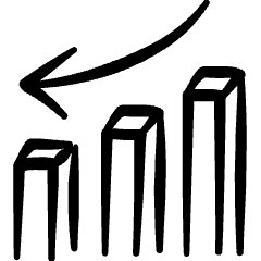 Performance Graph Decrease Icon from Freehand Set