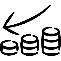 Performance Money Decrease Icon from Freehand Set