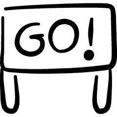 Product Launch Go Sign Icon from Freehand Set
