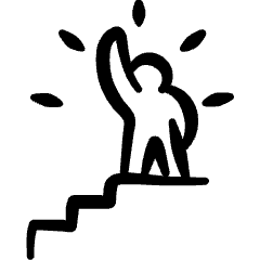 Strategy Business Success Stairs Icon from Freehand Set