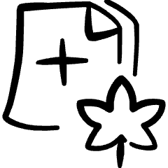 Cannabis File Add Icon from Freehand Set