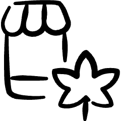 Cannabis Mobile Shop Icon from Freehand Set