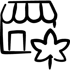 Cannabis Shop Icon from Freehand Set