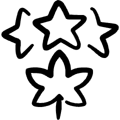 Cannabis Three Stars Icon from Freehand Set