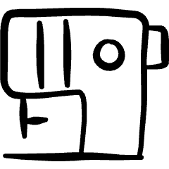 Clothes Design Sewing Machine Icon from Freehand Set