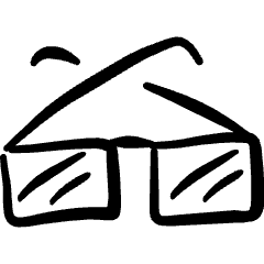 Glasses Square Icon from Freehand Set