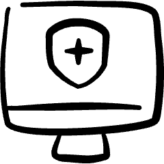 Apps Monitor Shield Icon from Freehand Set