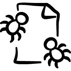 Bug Document Icon from Freehand Set