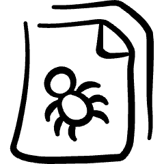 Bug Documents Icon from Freehand Set