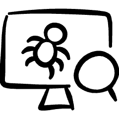 Bug Monitor Search Icon from Freehand Set