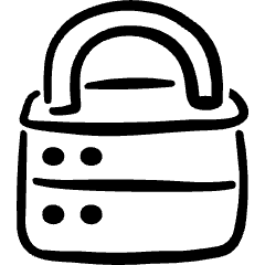 Security Database Lock Icon from Freehand Set