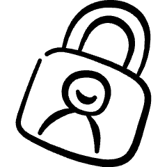 Security Lock User Profile Icon from Freehand Set