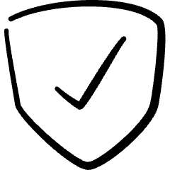 Security Shield Check Icon from Freehand Set