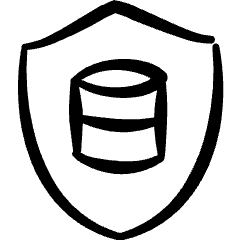 Security Shield Database Icon from Freehand Set