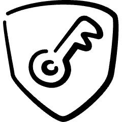 Security Shield Key Icon from Freehand Set