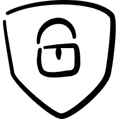 Security Shield Lock Icon from Freehand Set