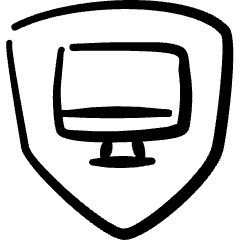 Security Shield Monitor Icon from Freehand Set