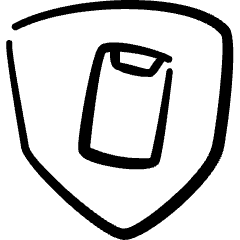 Security Shield Phone Icon from Freehand Set