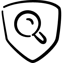 Security Shield Search Icon from Freehand Set