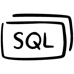 Coding File Sql Tag Icon from Freehand Set