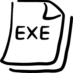File Code Exe Icon from Freehand Set