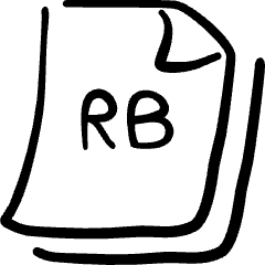 File Code Rb Icon from Freehand Set