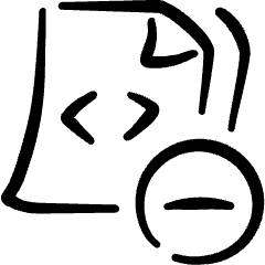 File Code Subtract 1 Icon from Freehand Set