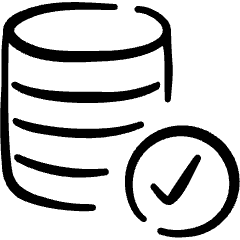 Database Check Icon from Freehand Set