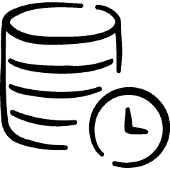 Database Clock Icon from Freehand Set