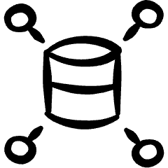 Database Hierarchy Icon from Freehand Set