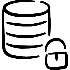 Database Lock Icon from Freehand Set