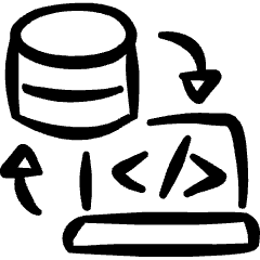 Database Monitor Sync Icon from Freehand Set